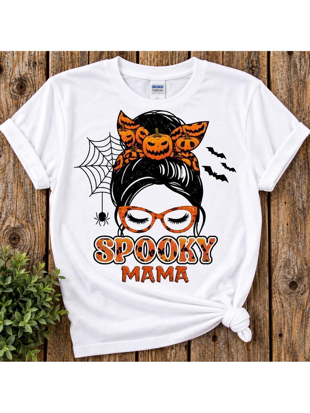 White Spooky Mama Graphic T-Shirt